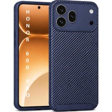 Huawei Honor 600 Pro ile Uyumlu Kılıf Karbon Silikon Case Lacivert
