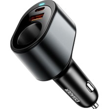 120W Araç Şarj Cihazı Çakmaklık Çoğaltıcı Type-C USB Pd Hızlı Şarj 12-24V Pd3.0 Qc3.0 Pd Hızlı Şarj