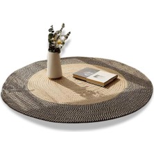 Jüt Desenli Tasarım Kilim Banyo Paspası Salon Halısı Yatak Odası Kilim Çoçuk Odası Oyun Halısı (Jüt-Siyahkırçıl, 70 x 70 Cm)