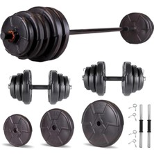 Spor Hero Serisi 65 kg Dambıl Seti ve Halter Seti Ağırlık Fitness Seti
