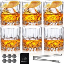 Viski Bardakları Eski Moda Cam 10OZ 6'li Set Kristal Kayalar Bourbon Viski Bardakları Konyak Kokteyl Bourbon Rum Brandy Bar Erkekler Için Bardaklar