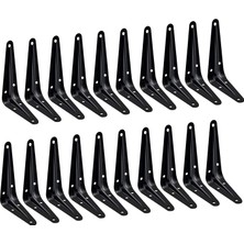 20'li Paket Raf Braketi 10 x 7 Cm, Ağır Hizmet Tipi Siyah Metal Yüzer Raf Braketi, Rustik Çiftlik Evi Dekoratif Demir L Braket, J Braket Duvar Melek A