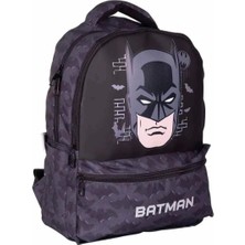Batman Büyük Boy 3 Bölmeli Mini Cepli Çocuk Okul Sırt Çantası, Siyah