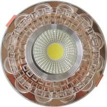 Gold Kristal Cam Sıva Altı Spot Cob LED Armatür Beyaz Işıklı