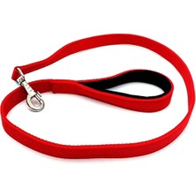 Yumuşak Dokulu Kolon Köpek Gezdirme Tasması (Kırmızı)