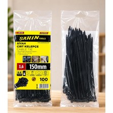 Şahin Tools 3,6 x 150 mm Siyah Cırt Kelepçe Kablo Bağı 100 Adet – Nylon