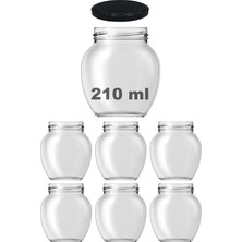 210 ml Şeffaf Cam Kavanoz 210 cc Konserve Metal Kapaklı Cam Kavanoz 6 Adet (Şeffaf, 210 cc (Yumurta))