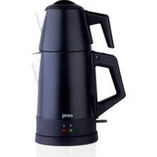 Preo PTM08 1,8 Lt 1800W Çelik Demlikli Siyah Çay Makinesi