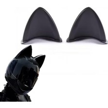Motosiklet Kask Vb Eşyalar Için Sevimli Ilginç Dıy Yapışkanlı Karakter ve Parçalar Kedi Kulağı Seti - AL5011 (Beyaz)