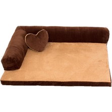 Küçük Köpekler Için Ortopedik Köpek Yatağı, Hafızalı Köpük Köpek Kanepe Yatağı, Çıkarılabilir Yastıklar ve Yıkanabilir Kapak, Lüks Peluş L Şekilli Kan