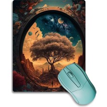 Sonictouch Hinora Hayat Ağacı Kaydırmaz Gaming Oyuncu Dikişsiz Mavi Turuncu Mouse Pad 17X21CM
