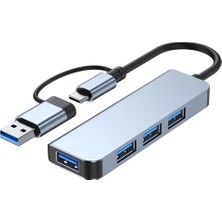 USB Çoğaltıcı Dönüştürücü Adaptör Port Type C USB 3.0 Hub For Mac Book Pro Air Otg USB 3.0 Adapter Type-C Çevirici USB Hub - (Kaliteli ve Hızlı) (8 In