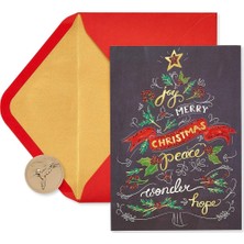 Papyrus Zarflarla Kutulu Noel Kartları, Size ve Sizine, Tatil Ağacı (14 Adet)