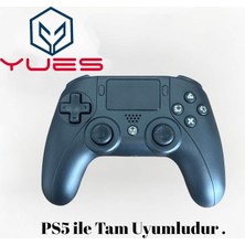 Happy Trend Ps5 Uyumlu Kablosuz Oyun Kolu, Bluetooth Joystick, Dualsense Tarzı, Titreşimli, Şarjlı, Siyah, 2 Yıl Garanti