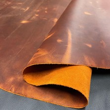 Happy Trend Horse Panel Kesim Parça Deri, 50X40CM | 40X25CM Ebat Seçeneği, Deri Hobi Uğraşlarında Dıy Cüzdan, Kartlık, Çanta Vb Için Panel Kesim Hakiki Deri Parçası, 1 Adet, (Orange, 40X25CM)