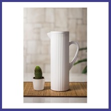 Bezos Arkilik Barok 1,5 Lt Beyaz Sürahi (Buzdolabı Kapak Rafına Sığar) Mrl