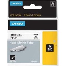 Dymo 18055 Rhinopro Beyaz-Siyah Isıyla Küçülen Şerit 12 mm x 1,5 mt