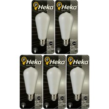 Tr 6W (46W) 3000K Sarı Işık E27 Duylu Soft LED ST64 Filament Ampul, 5 Adet