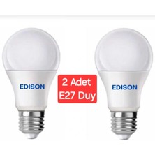Tr LED Ampul, E27 Duy, 9 Watt, Beyaz Renk, 2'li Paket