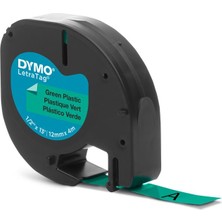 Dymo S0721640 Letratag Plastik Şerit ( 12 mm x 4 mt ) , Yeşil (59425 ) 91204
