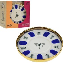 Pasha Home 6 Lı Porselen Çay Tabak Mavi Gold PSH-0582 1 Adet