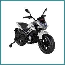 Bezos 447 Motocross Akülü Motosiklet Beyaz Mac