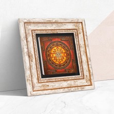 Sri Yantra Taş Duvar Tablosu - Çerçeveli Taş Tablo - Dekoratif Duvar Sanatı - Modern Ev ve Ofis Duvar Dekoru T1-172