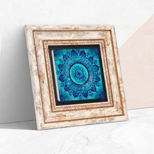 Mandala Taş Duvar Tablosu - Çerçeveli Taş Tablo - Dekoratif Duvar Sanatı - Modern Ev ve Ofis Duvar Dekoru T1-227