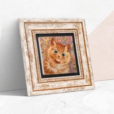 Louis Wain Kediler Taş Duvar Tablosu - Çerçeveli Taş Tablo - Dekoratif Duvar Sanatı - Modern Ev ve Ofis Duvar Dekoru T1-312