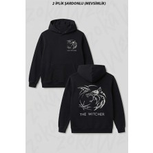 Zoka Wear Silverink Logo Dizi Witcher Ön Arka Baskılı Kapüşonlu Sweatshirt