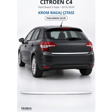 Trobus Citroen C4 2010-2020 Uyumlu Krom Bagaj Çıtası Paslanmaz Çelik