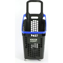 Tr Tekerlekli Market Sepeti (Tekerlekli Alışveriş Sepeti) 65 L Mavi
