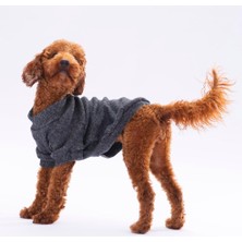 Toptan Budur Siyah Merino Esnek Triko Küçük Irk Köpek Kazağı M