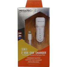 Megatech T05-M40 Beyaz 3.4A Pd-Usb Araç Çakmaklık Iphone Şarj Aleti Hızlı Şarj