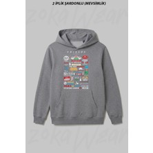 Zoka Wear Friends Central Perk Dizi Ön Baskılı Kapüşonlu Sweatshirt