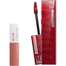Myg Plus Maybelline New York Super Stay Vinyl Ink Uzun Süre Kalıcı Likit Parlak Ruj 10 Lippy & Mini Super Stay Matte Ink Likit Mat Ruj 65 Seductress Makyaj Seti