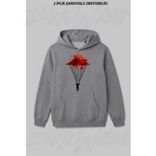 Zoka Wear Yamac Parasutu2 Ön Baskılı Kapüşonlu Sweatshirt