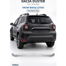 Trobus Dacia Duster 2018-2024 Uyumlu Krom Bagaj Çıtası Paslanmaz Çelik