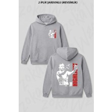 Zoka Wear Finger Ufc Mma Justin Gaethje Ön Arka Baskılı Kapüşonlu Sweatshirt