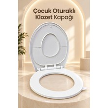 Epilons Çocuk Oturağı Entegre Beyaz Aile Klozet Kapağı