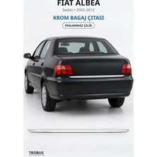 Trobus Fiat Albea 2002-2012 Uyumlu Krom Bagaj Çıtası Paslanmaz Çelik