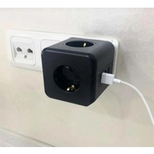 Şanal Termal Akım Korumalı Priz Çoklayıcı - 3 USB - 3 Priz Girişli Küp Priz