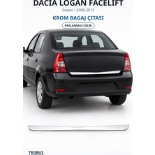 Trobus Dacia Logan Facelift 2008-2013 Uyumlu Krom Bagaj Çıtası Paslanmaz Çelik