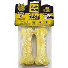 Die Grup Gerçek Deriden Pres Kemik, 12 cm x 2 Pcs, Beyaz