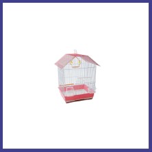 Bezos Çift Kapılı Kuş Kafesi Pembe 34,5X28X46 cm Mrl