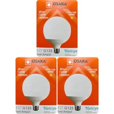 Tr LED Ampul, 20W (120W), 3000K Sarı Işık, E27 Duy, 3 Adet