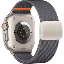 TKÇ Apple Watch Ultra 49MM Nylon Manyetik Kordon - Gri Ab