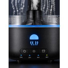 Psk Denizanası Tasarımlı Ultrasonik Hava Nemlendirici Rgb LED Işıklı Sessiz Buhar Makinesi Zaman Ayarlı