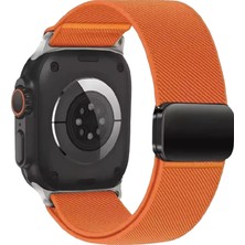 Zenviaa Apple Watch Ultra 49MM Nylon Manyetik Kordon - Turuncu ZENVIAA365423