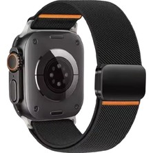 Zenviaa Apple Watch Ultra 49MM Nylon Manyetik Kordon - Siyah ZENVIAA365423